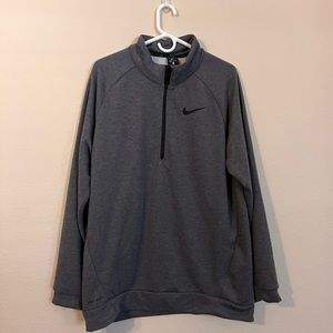 Nike Dri-fit Athletic Gray Zip-Up Jacket - Long-Sleeve, L